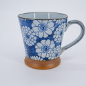 Mug japonais en céramique avec anse, Hanazome Bleu