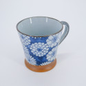 Tazza giapponese in ceramica con manico, Hanazome Blue