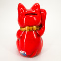 Gato rojo gigante pata derecha levantada hucha japonesa manekineko, NEKO AKA