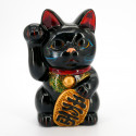 Chat noir géant patte droite levée manekineko tirelire japonaise, NEKO KURO