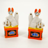 Duo of Japanese ceramic foxes, KITSUNE