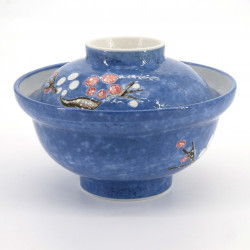 Ciotola in ceramica giapponese con coperchio, Burūburaun