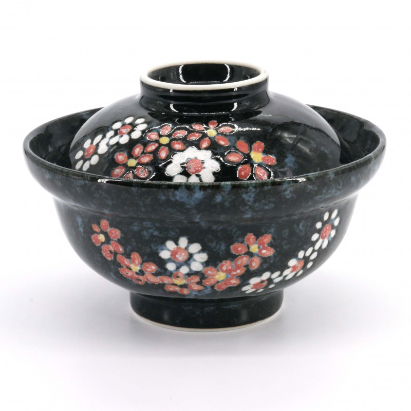 bol japonais en céramique avec couvercle, Hana