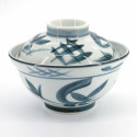 Japanische Keramikschale mit Deckel, Tahata