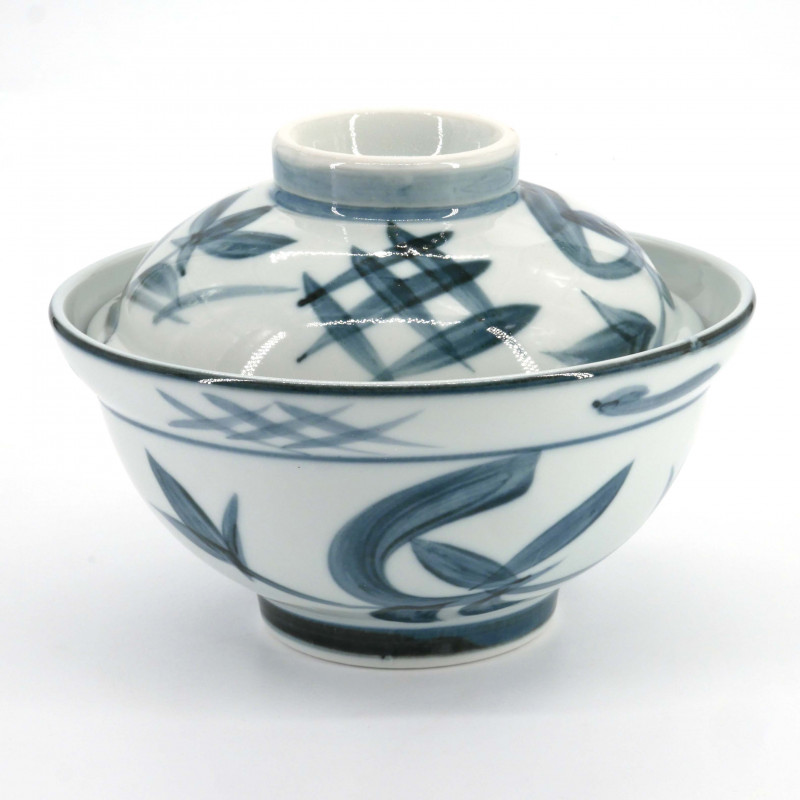 Tazón de cerámica japonés con tapa, Tahata
