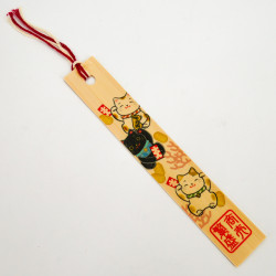Japanese wooden bookmark - BUKKUMAKU MANEKINEKO