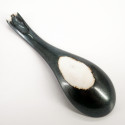 Black Japanese ceramic spoon with white back, KURO TO SHIRO