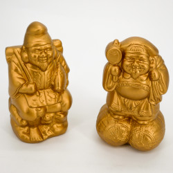 Two Lucky Golden Gods Ebisu Daikoku