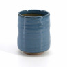 Japanese blue ceramic tea cup, YUZU PECO