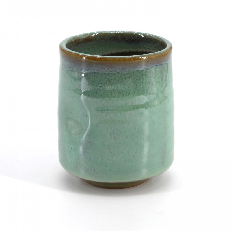 Japanische Teetasse aus grüner Keramik, YUZU PECO