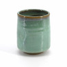 Japanese green ceramic tea cup, YUZU PECO