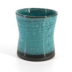 Japanese large cup Ø8,5cm blue turquoise BURUKOHIKI in ceramic