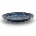 assiette japonaise ronde bleue motif tourbillon, SENPU AOI