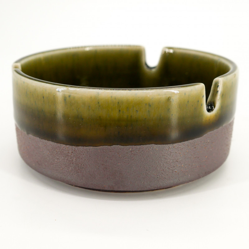 Green ceramic ashtray, MIDORI