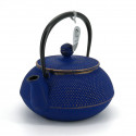 Japanese golden blue cast iron teapot IWACHU, araré, 0.55lt