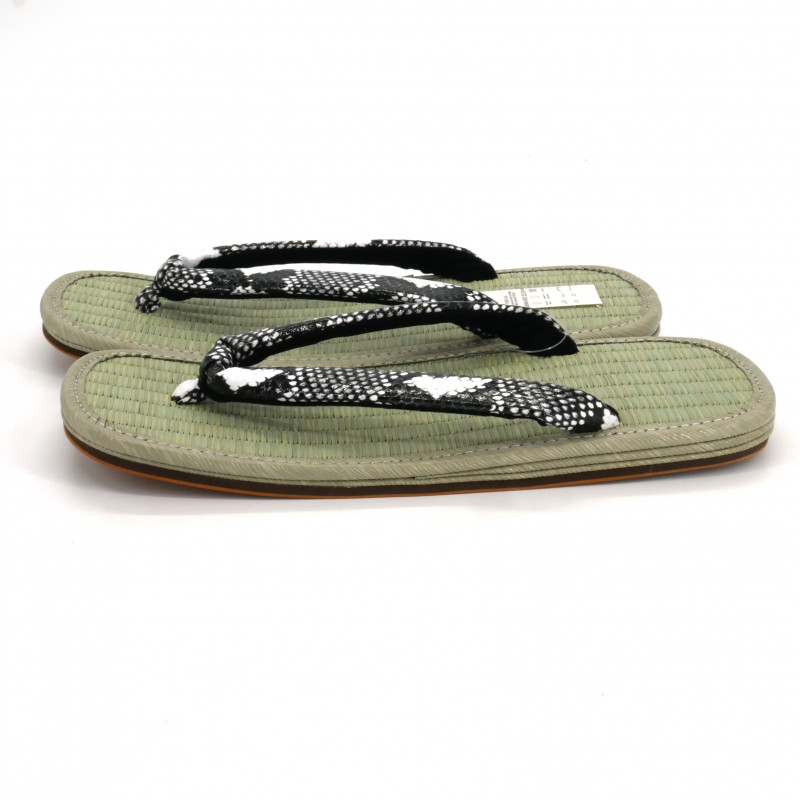 pair of Japanese zori sandals, snake pattern, HEBI