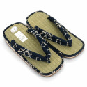 Paar japanische Sandalen - Zori Stroh Goza für Männer, TAKE 027, blau
