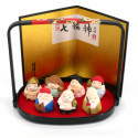 Set de 7 Dieux du bonheur japonais miniatures, SHICHIFUKUJIN