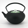 Small round Japanese prestige cast iron teapot, CHÛSHIN KÔBÔ HIRATSUBO, TAKE, 0.7 L