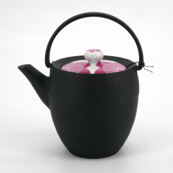 Small round Japanese prestige cast iron teapot, CHÛSHIN KÔBÔ MARUTSUTU, SAKURA, 0.4 L