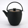 Small round Japanese prestige cast iron teapot, CHÛSHIN KÔBÔ MARUTSUTU, KAMON, 0.4 L