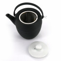 Small round Japanese prestige cast iron teapot, CHÛSHIN KÔBÔ MARUTSUTU, SHIROI, 0.4 L