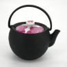 Small round Japanese prestige cast iron teapot, CHÛSHIN KÔBÔ MARUTAMA, SAKURA, 0.4 L