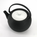 Japanese prestige round cast iron teapot, CHÛSHIN KÔBÔ MARUTAMA, SHIROI, 1.1 L