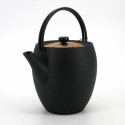 Japanese prestige round cast iron teapot, CHÛSHIN KÔBÔ MARUTSUTU, AKATSUKI, 1.1 L