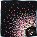 Japanese rayon furoshiki, SAKURA, black, 68 x 68 cm