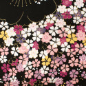 Japanese rayon furoshiki, SAKURA, black, 68 x 68 cm
