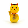 bambola giapponese, fatta di carta - okiagari, MANEKINEKO, gatto giallo