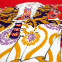Japanese rayon furoshiki, KAGAMIJISHI, red, 68 x 68 cm