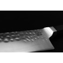Cuchillo de cocina japonés martillado pequeño (cuchillo universal) Bunka - con saya magnética y caja de regalo - hoja 13,5 cm
