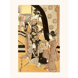 Japanese print, Two standing women, UTAMARO FUKUBUKI