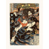 Estampa japonesa, Kuniyoshi Rori Hakucho Chojun de la serie 108 Heroes of the Suikoden