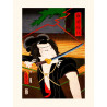 Estampe japonaise, Un homme avec un Katana, TOYOHARA KUNICHIKA