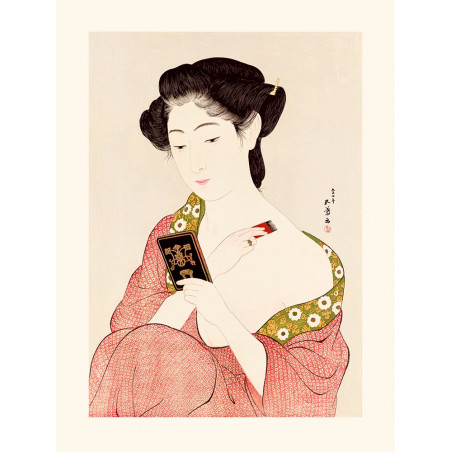 Estampe japonaise, Goyō Hashiguchi, Femme se poudrant