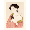 Japanese print, Goyō Hashiguchi, Woman powdering herself