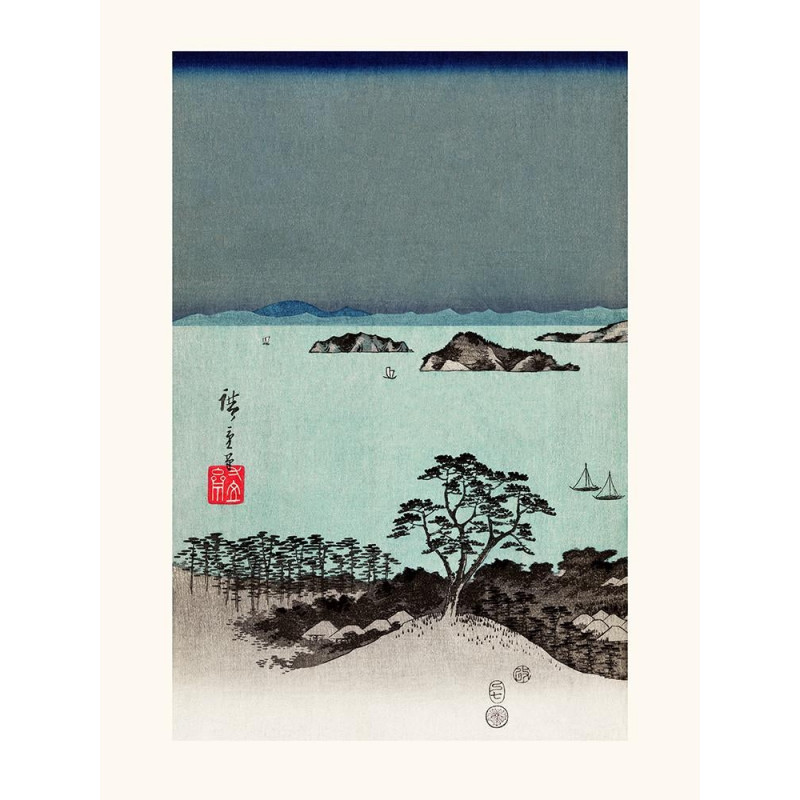 Japanischer Druck, Hiroshige 8 Ansichten von Kanagawa, Ansicht Nr. 2