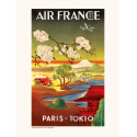 Estampe japonaise, Air France / Paris-Tokio A359 -60x80