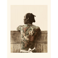 Japanese print, Yakuza tattooed by Kusakabe