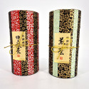 Duo aus blauen japanischen Teedosen, bedeckt mit Washi-Papier, OBI, 200 g