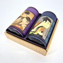 Duo of Japanese tea canisters covered with washi paper, UKIYO-E , 200 g