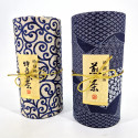 Duo aus blauen japanischen Teedosen, bedeckt mit Washi-Papier, AIZOME, 200 g