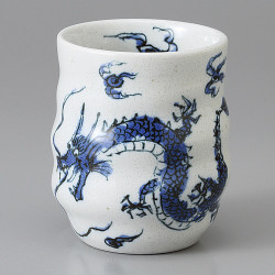 Japanese white cup blue dragon RYU