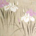 Japanischer norenbeiger Leinenvorhang, iris, SHAGA