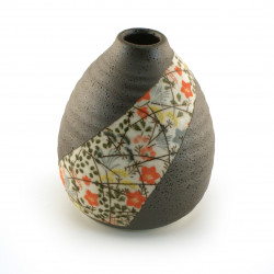 vase soliflore japonais motifs floraux NISHIKIORI ICHIRINSASHI