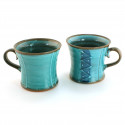 duo of Japanese turquoise mug 16M3378