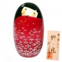 muñeca de madera japonesa - kokeshi, HANA, roja